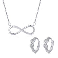 Sterling Silver Infinity Necklace & Earrings Set | Cubic Zirconia Sparkle