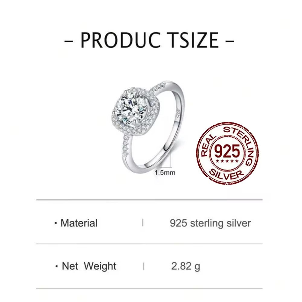 Sterling Silver Princess Cut Cubic Zirconia Ring