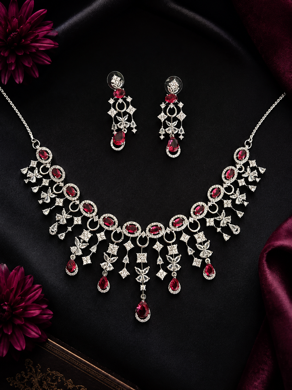 Ruby Royale AD Necklace Set