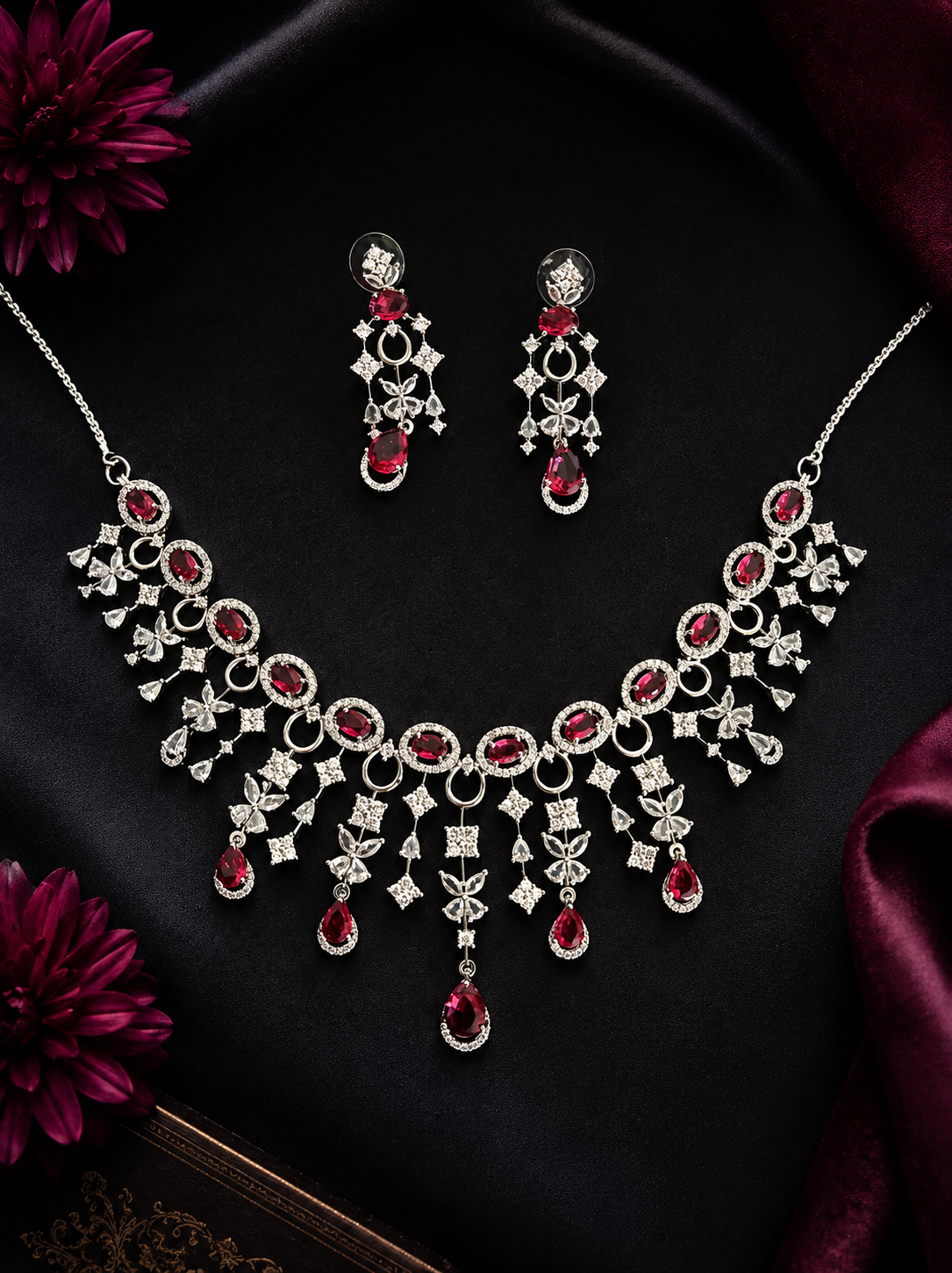 Ruby Royale AD Necklace Set