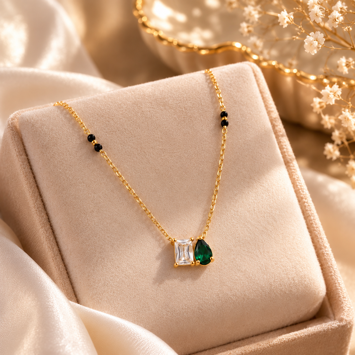 Emerald Duo Mangalsutra Minimal Mangalsutra