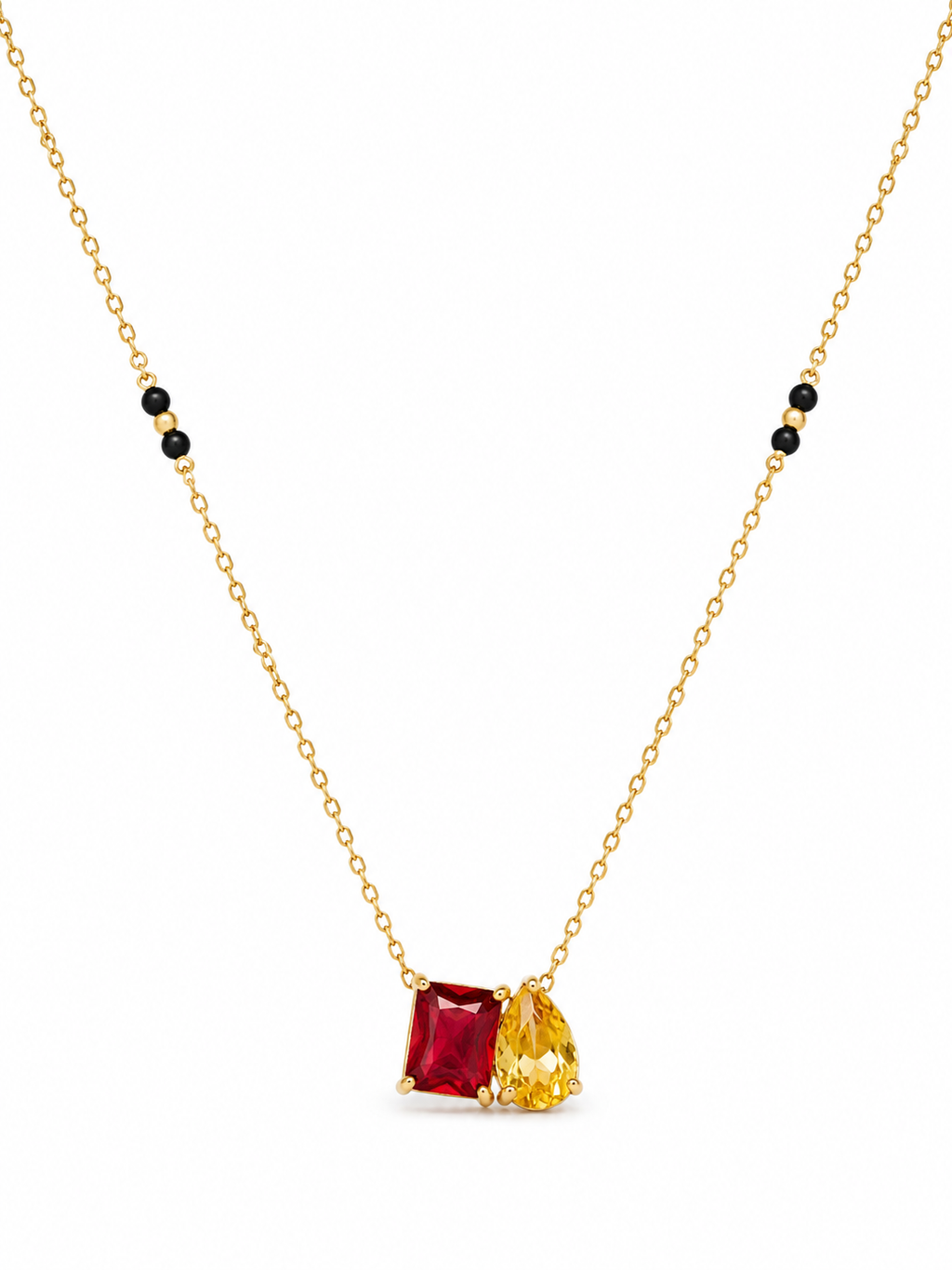 Minimal Dual-Stone Mangalsutra Necklace