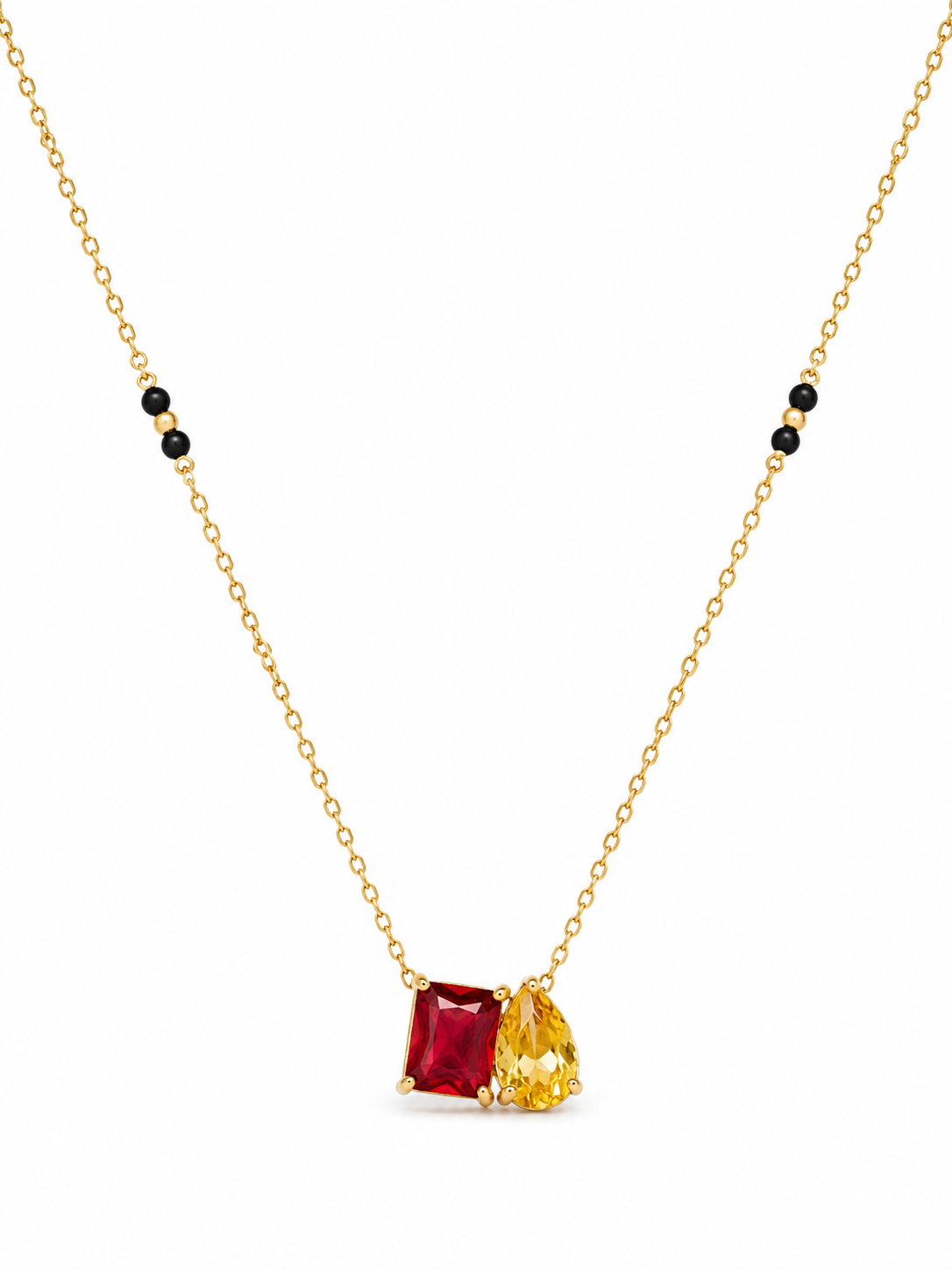 Minimal Dual-Stone Mangalsutra Necklace
