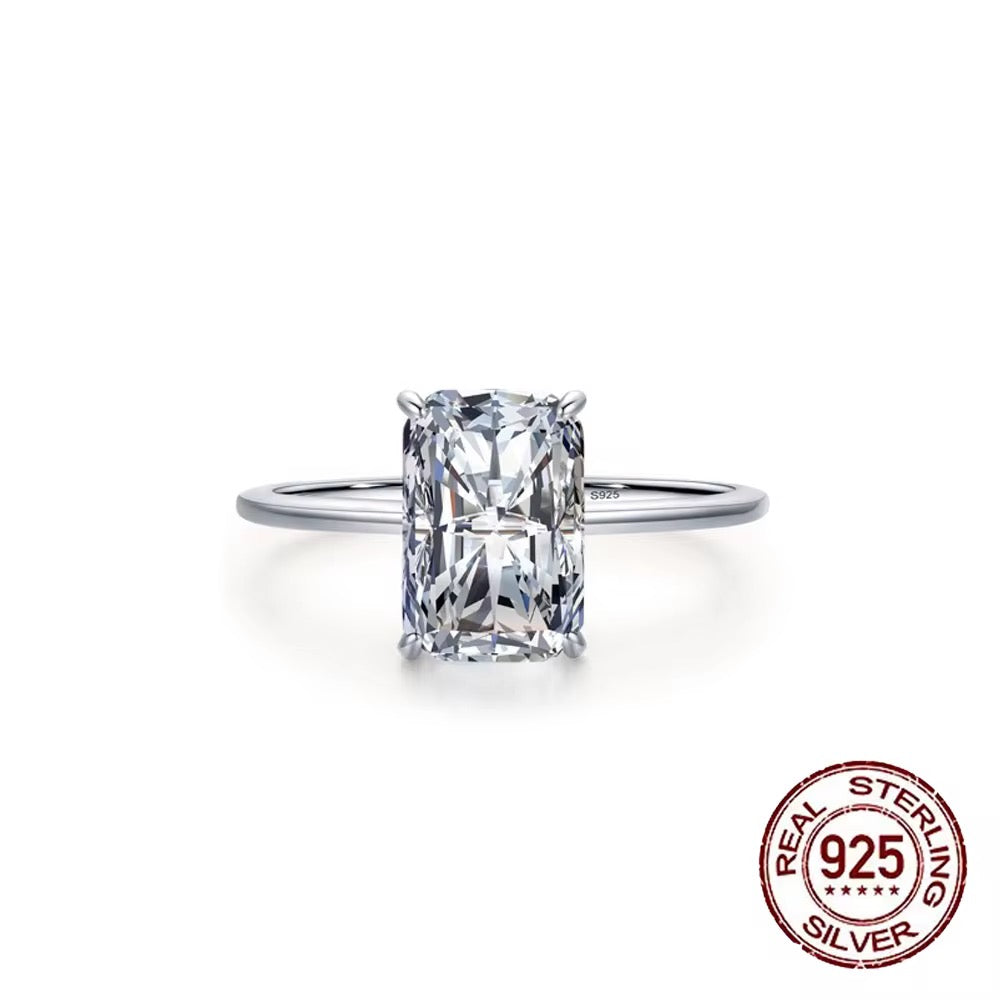 Emerald Cut 925 Sterling Silver CZ Ring – Timeless Rectangle Elegance