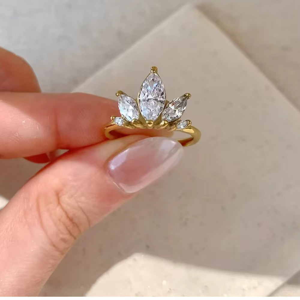 Crown Marquise Ring