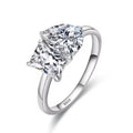 New Design 925 Sterling Silver Dual Stone Cubic Zirconia Ring | Princess & Pear Cut | Rhodium Plated