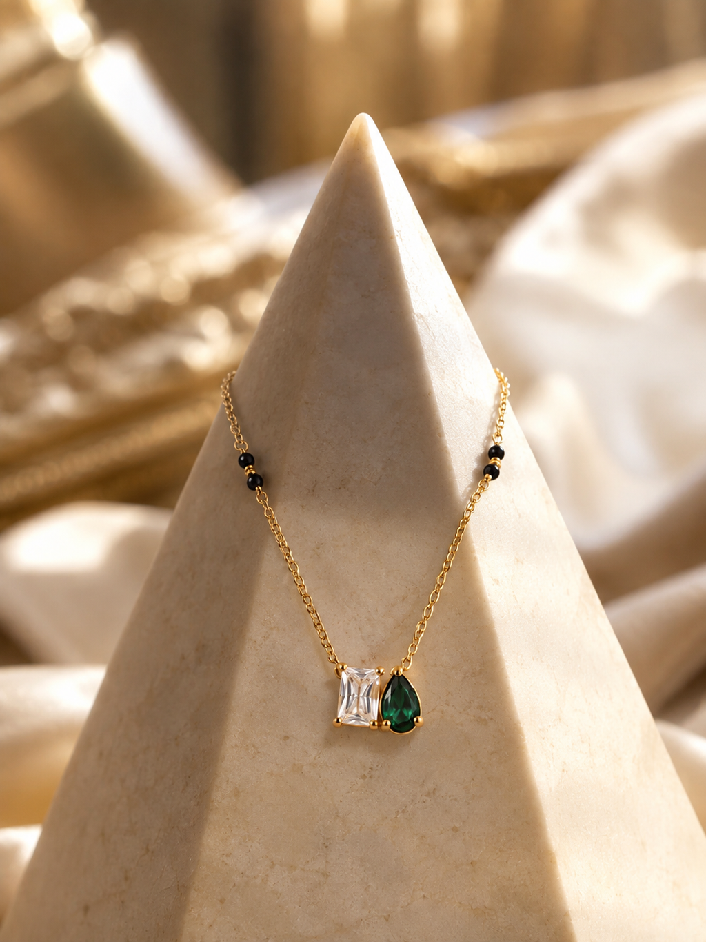 Emerald Duo Mangalsutra Minimal Mangalsutra