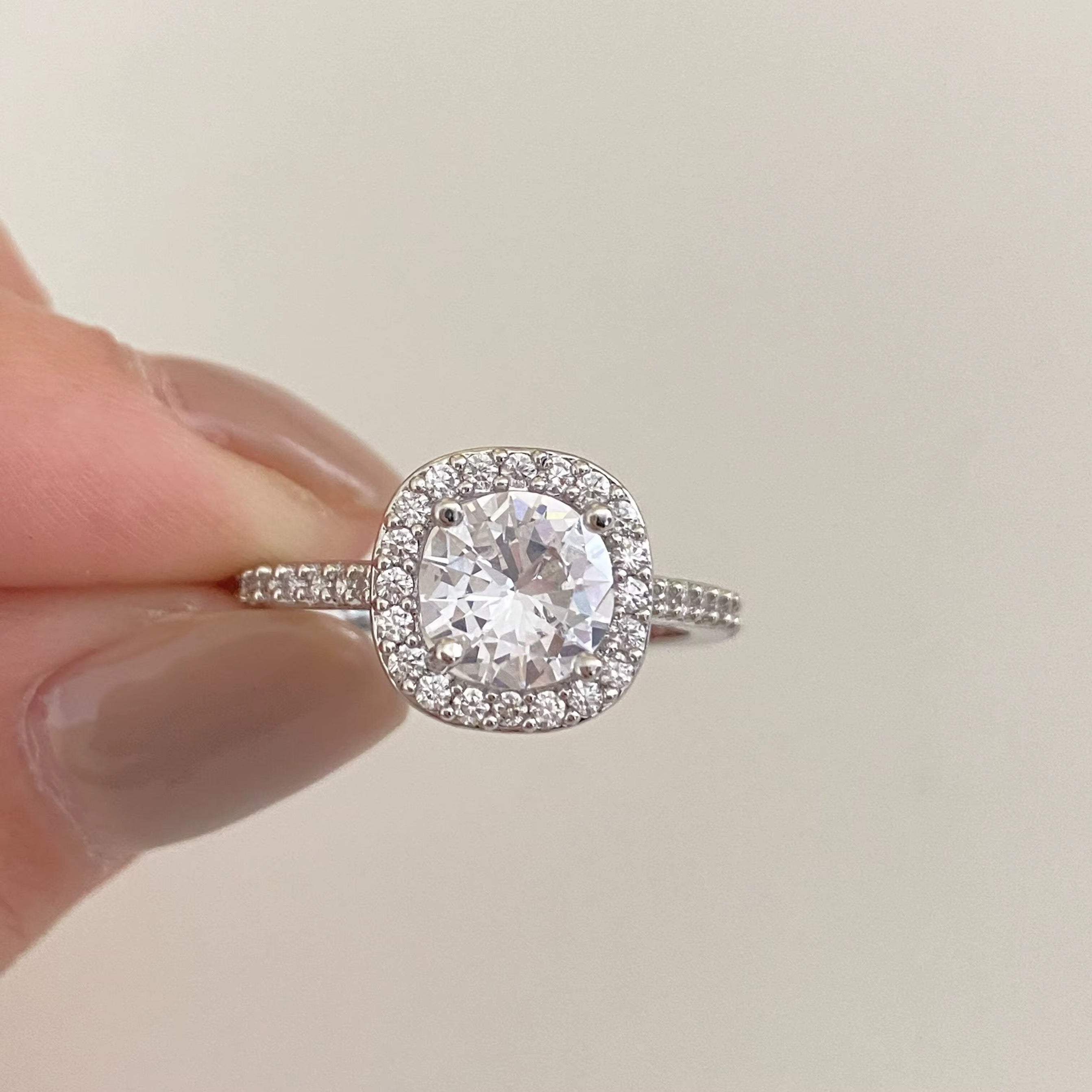 Sterling Silver Princess Cut Cubic Zirconia Ring