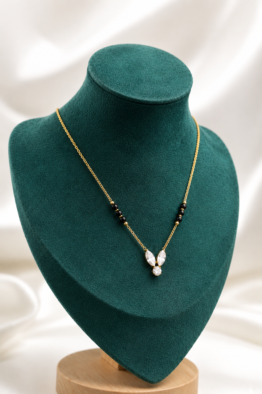 Triveni Mangalsutra | 18K Gold PVD Plated Stainless Steel | Zircon Pendant | Daily Wear