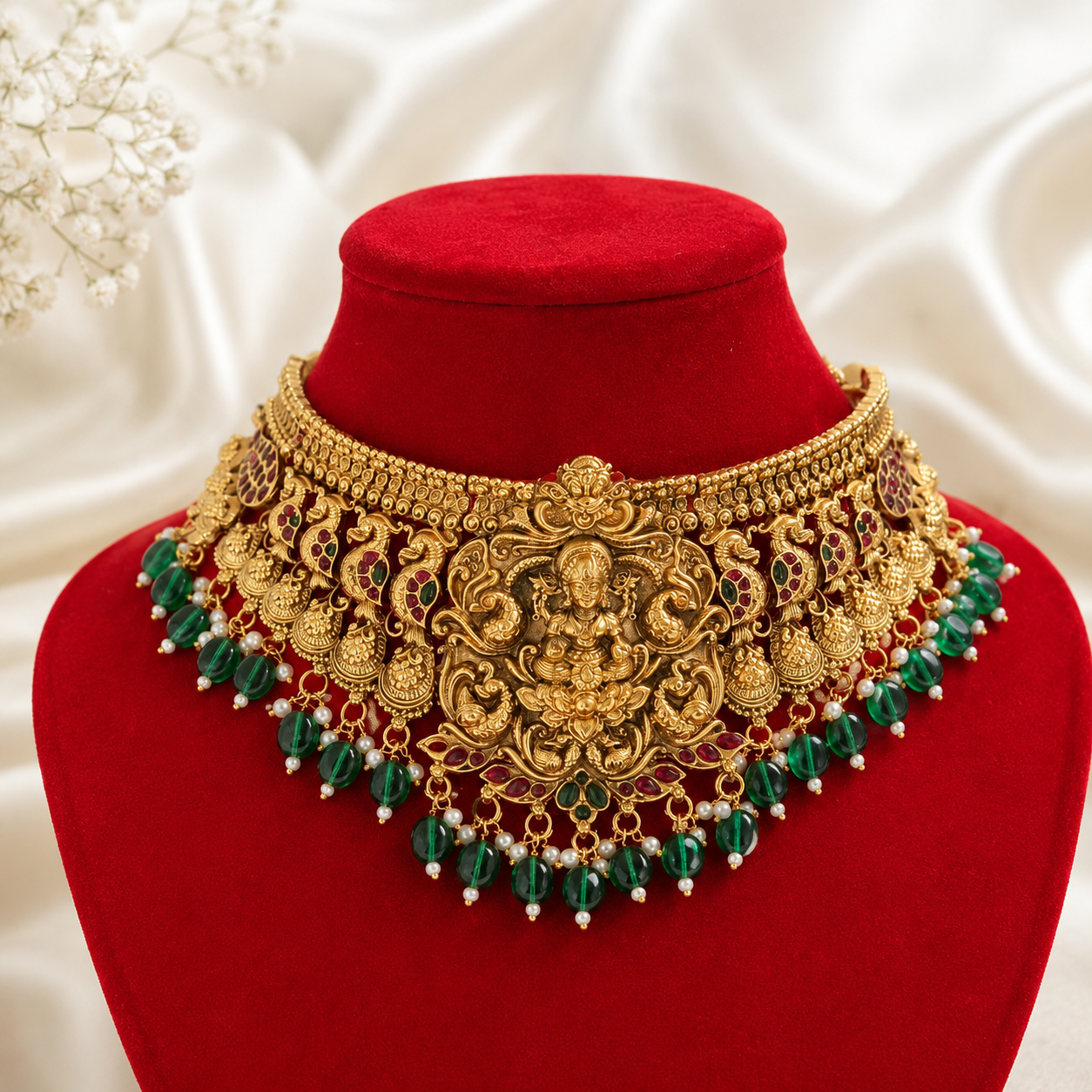 Premium Antique Gold Temple Choker Set – Royal Bridal Jewellery