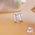 U-Shape 925 Sterling Silver CZ Huggie Hoops