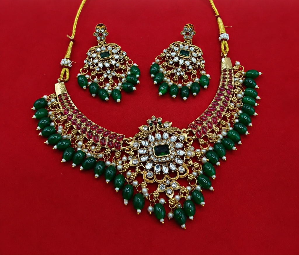 Rani Emerald Necklace Set