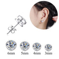 Minimal Round CZ Stud Earrings | 925 Silver | Minimal Studs 3mm/4mm/5mm/6mm