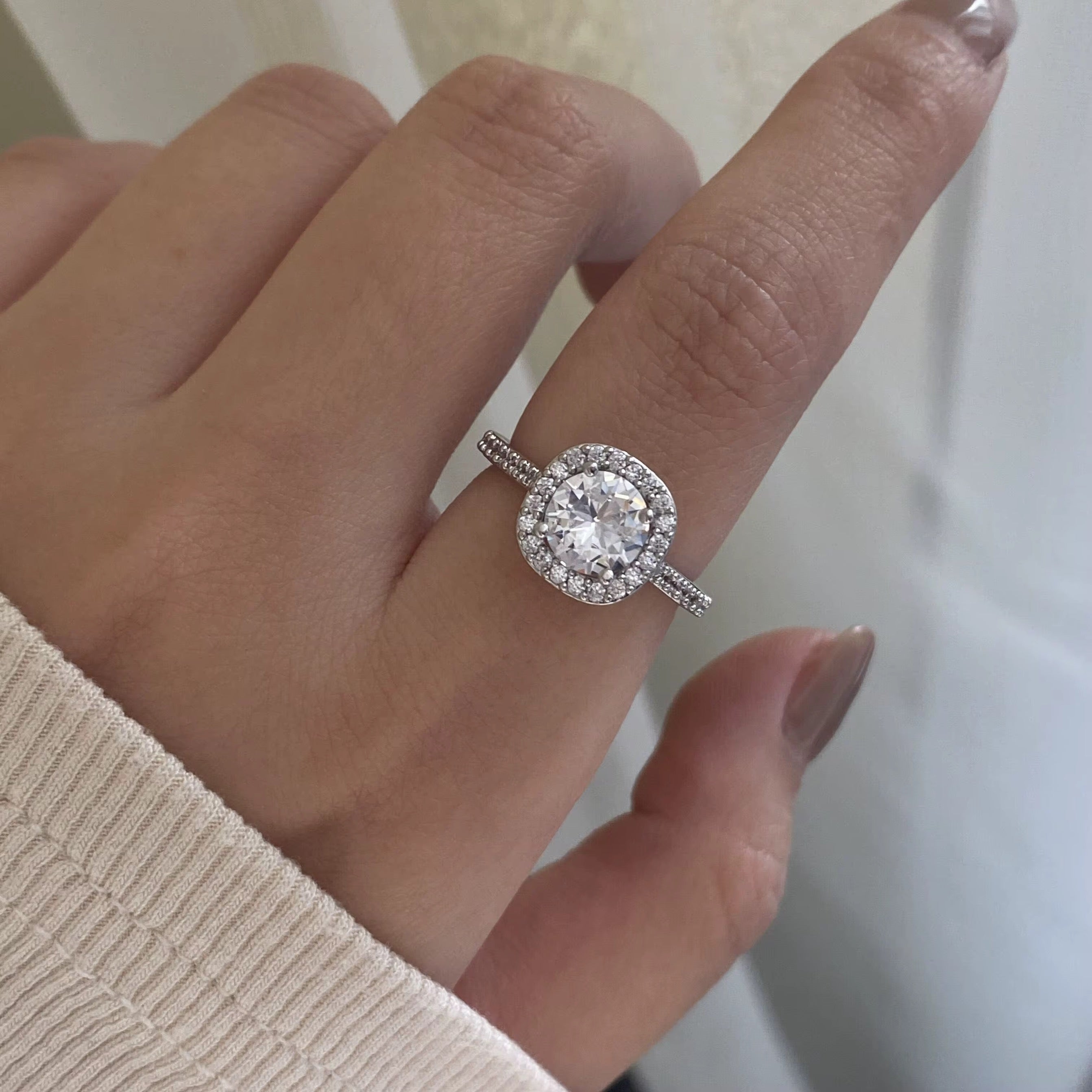 Sterling Silver Princess Cut Cubic Zirconia Ring