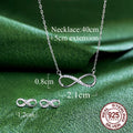 925 STERLING SILVER INFINITY CZ NECKLACE & EARRINGS SET