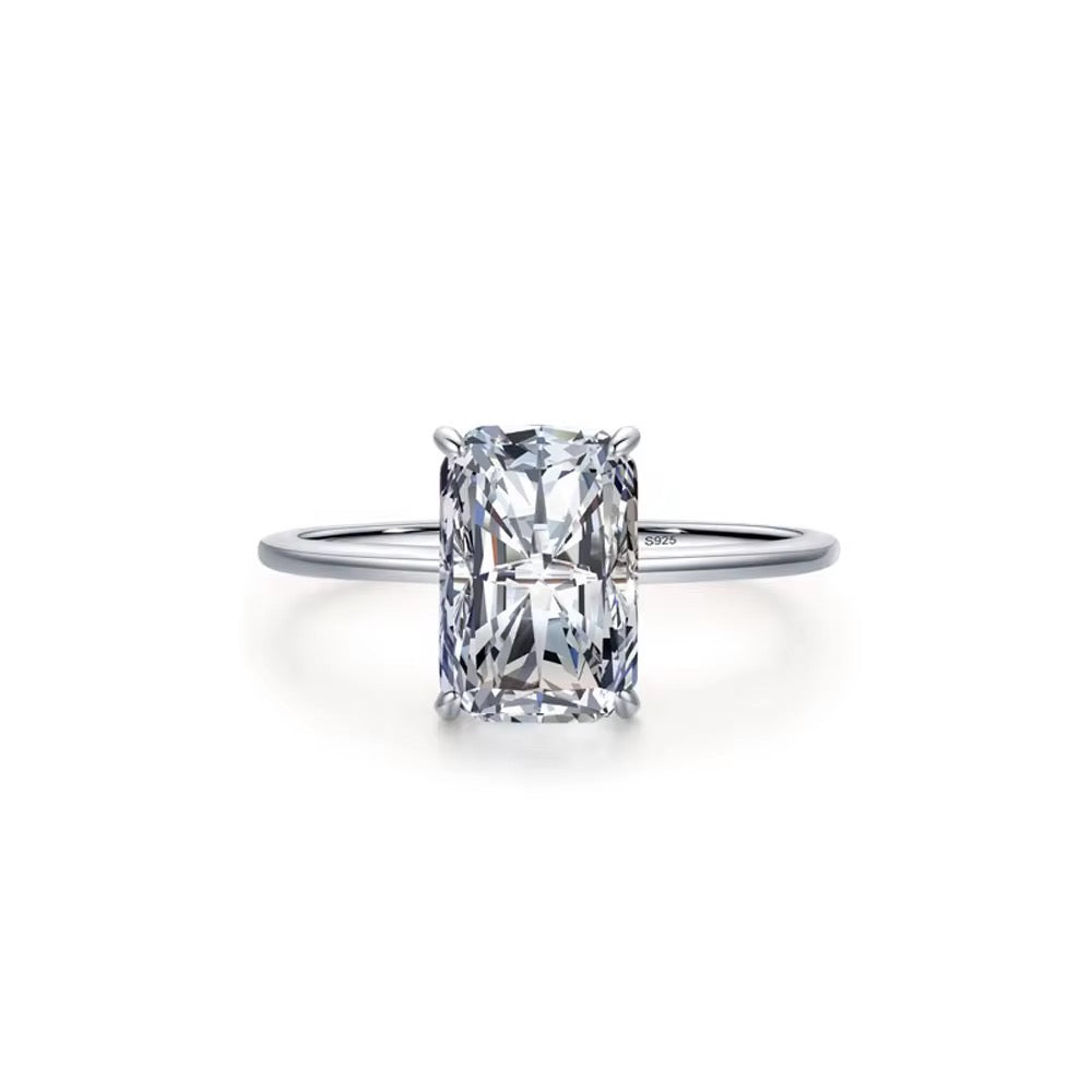 Emerald Cut 925 Sterling Silver CZ Ring – Timeless Rectangle Elegance