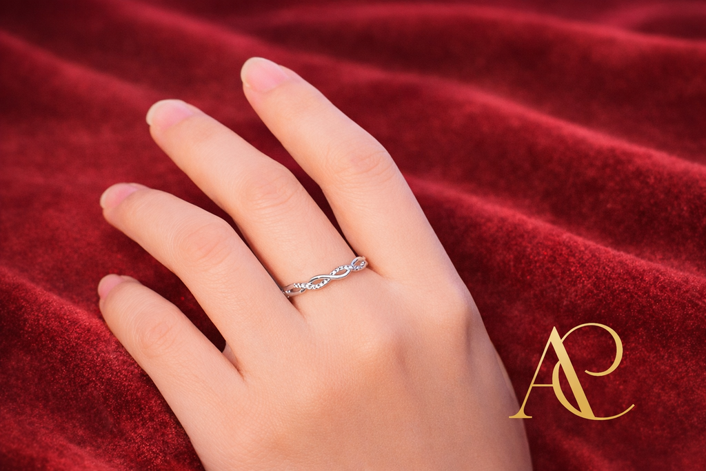 Adjustable 925 Sterling Silver Cubic Zirconia Twist Ring