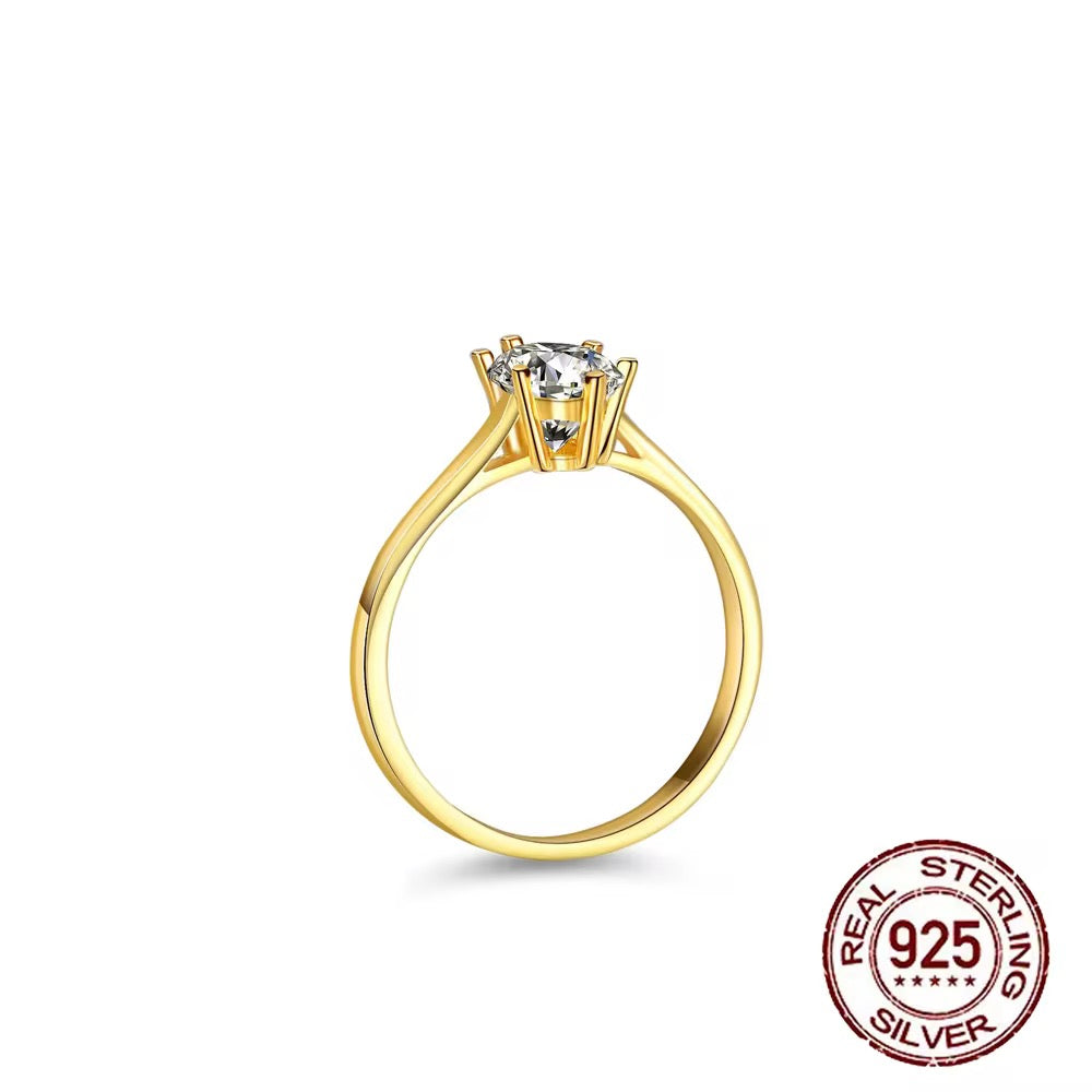 Marquise Cut Cubic Zirconia Ring | Real 925 Sterling Silver | Silver & 18K Gold Plated Gold Plated on Real 925 Sterling Silver