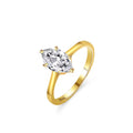 Marquise Cut Cubic Zirconia Ring | Real 925 Sterling Silver | Silver & 18K Gold Plated Gold Plated on Real 925 Sterling Silver