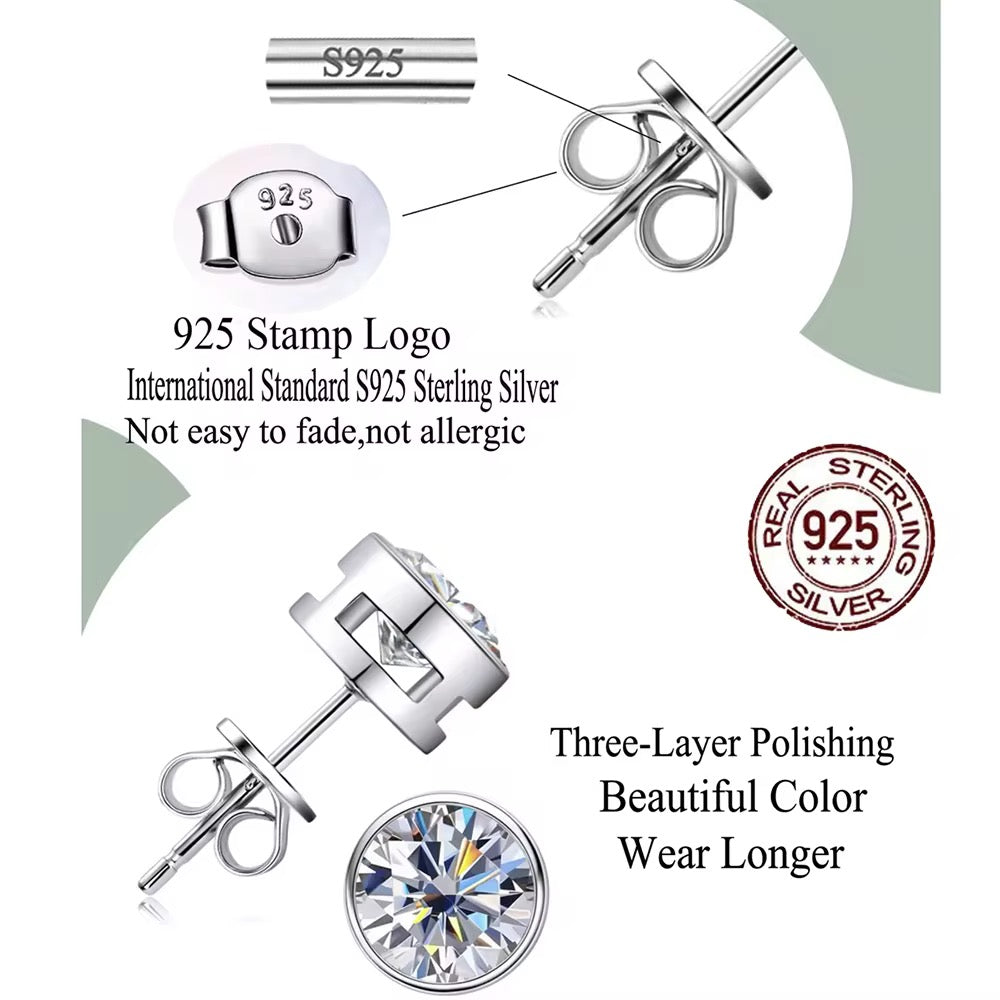 925 Sterling Silver Round CZ Necklace & Stud Earrings Set | Everyday Elegant Jewellery