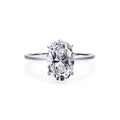 925 Sterling Silver Oval Cut Cubic Zirconia Engagement Ring | Sparkling Bridal Ring for Women