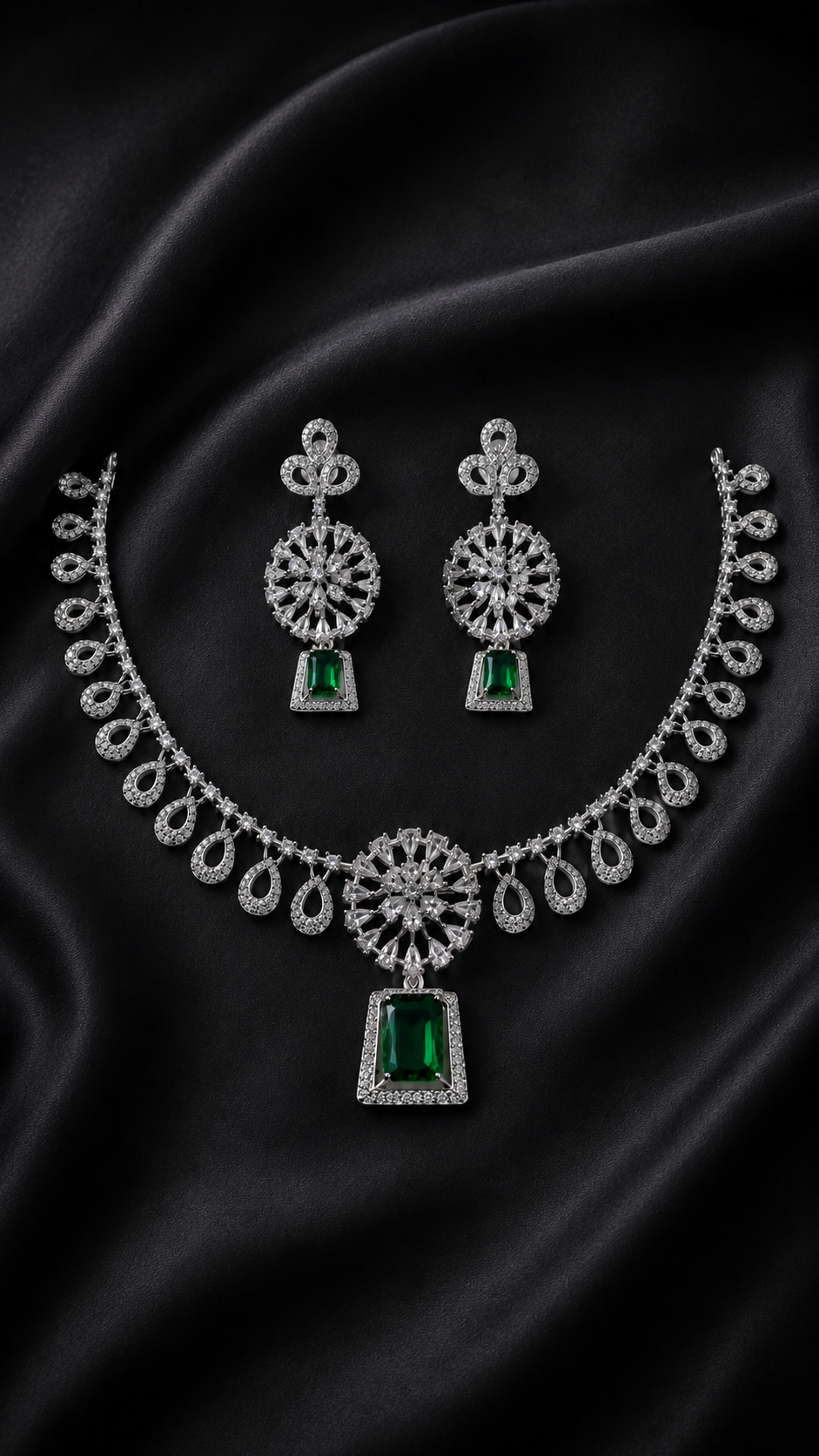 Noor Pink AD Necklace & Earring Set