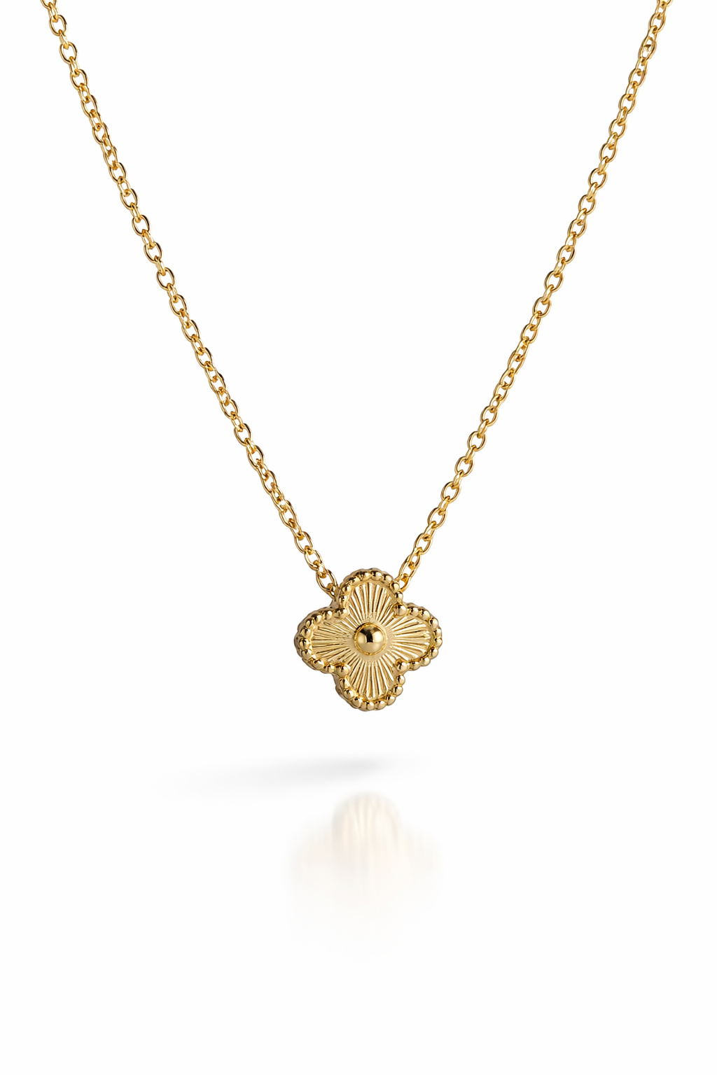18K Gold-Plated Stainless Steel || Clover Necklace ||Adjustable chain