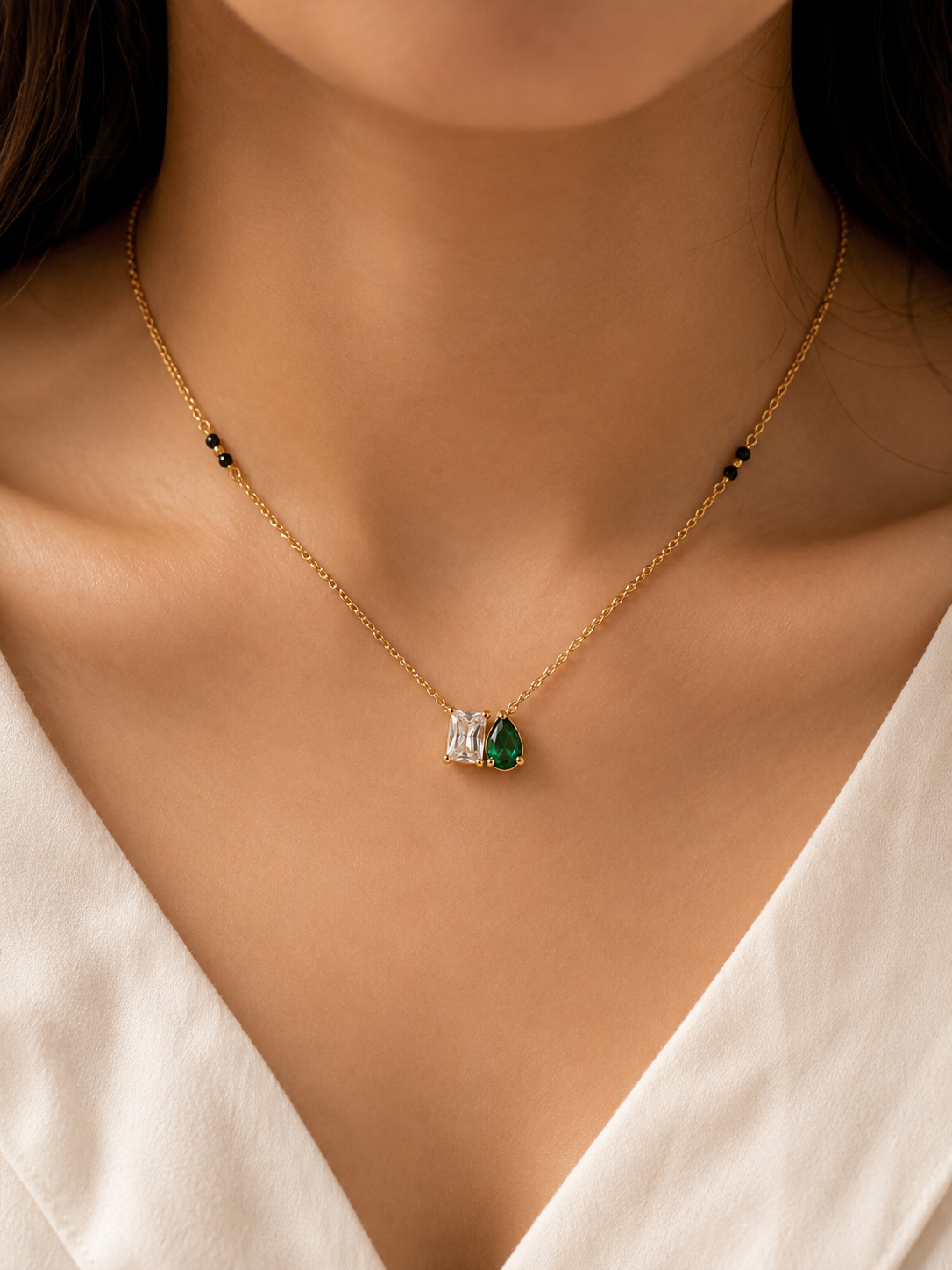 Emerald Duo Mangalsutra Minimal Mangalsutra