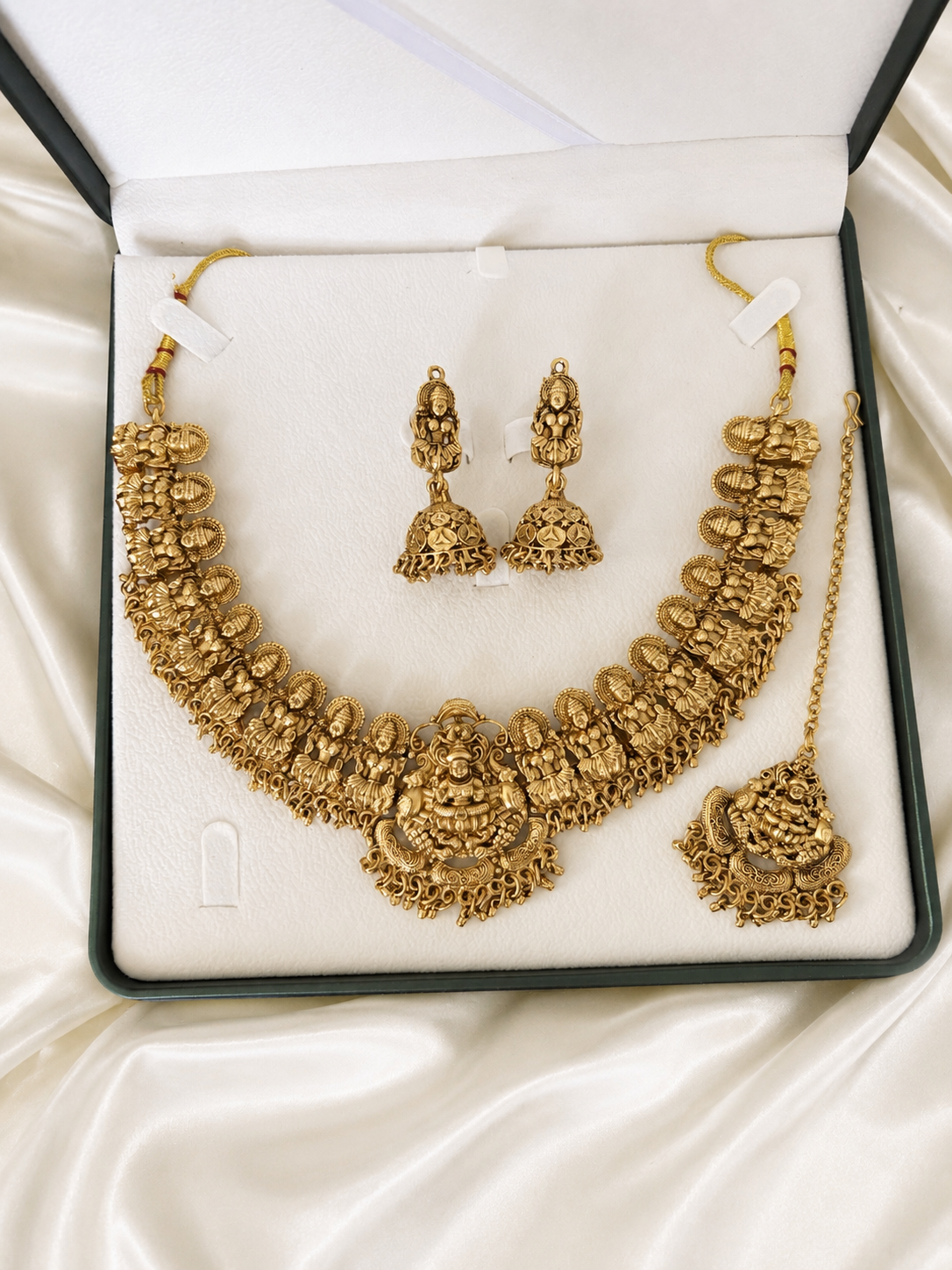 Saya Temple Necklace Set – Premium Gold Tone