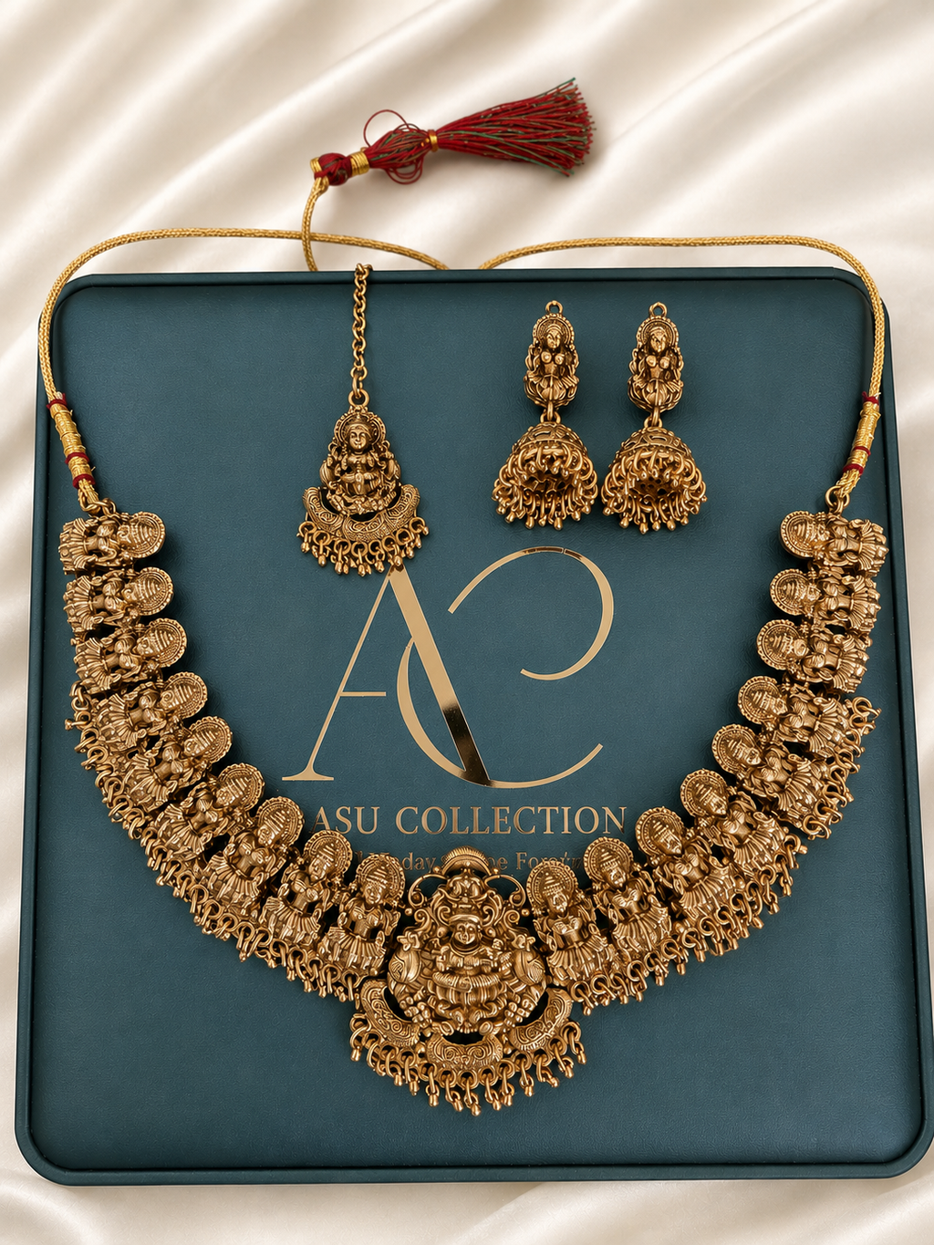 Saya Temple Necklace Set – Premium Gold Tone