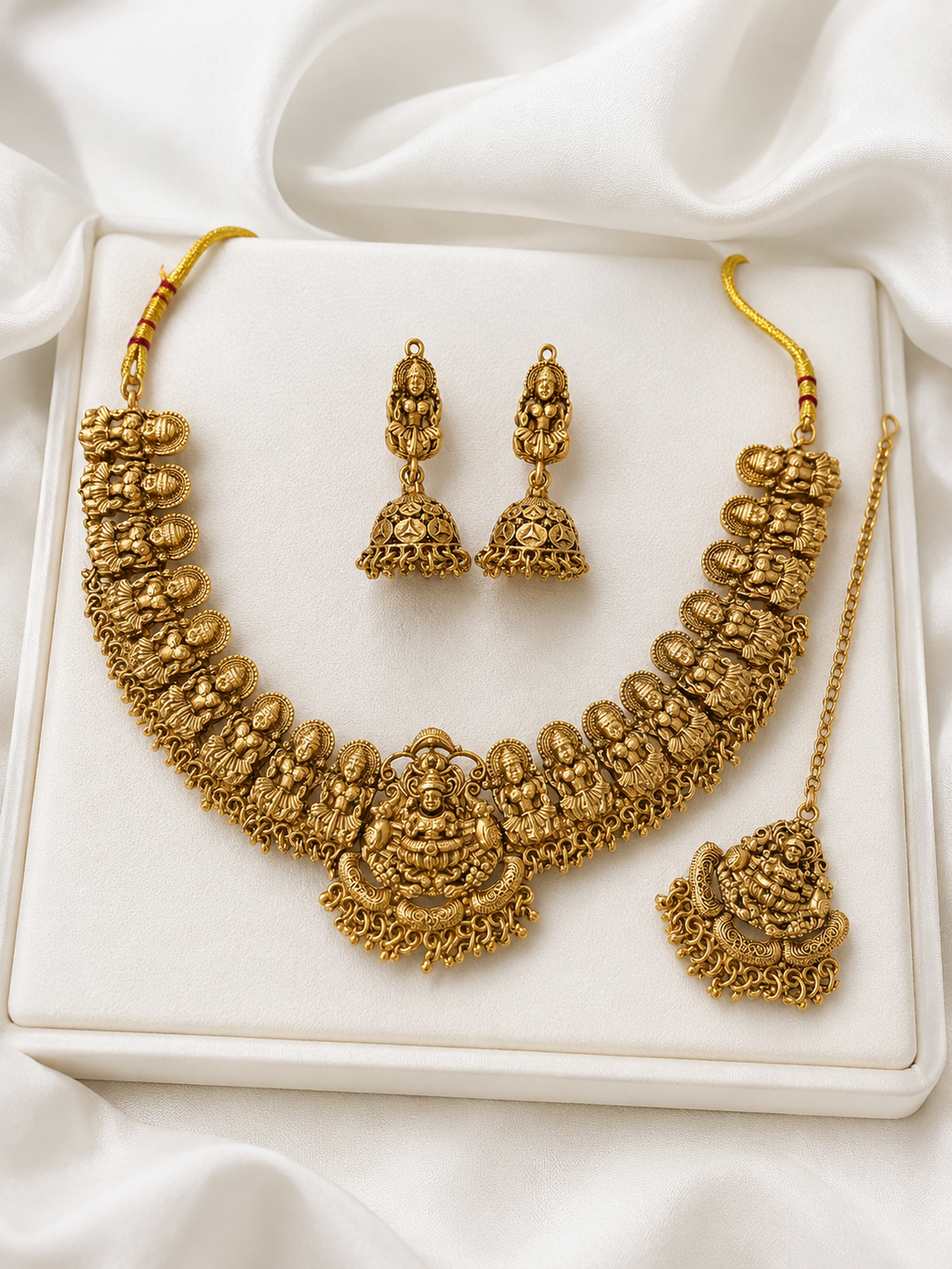 Saya Temple Necklace Set – Premium Gold Tone