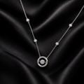 Eternal Halo Necklace | 925 Sterling Silver Halo Circle CZ Pendant Necklace