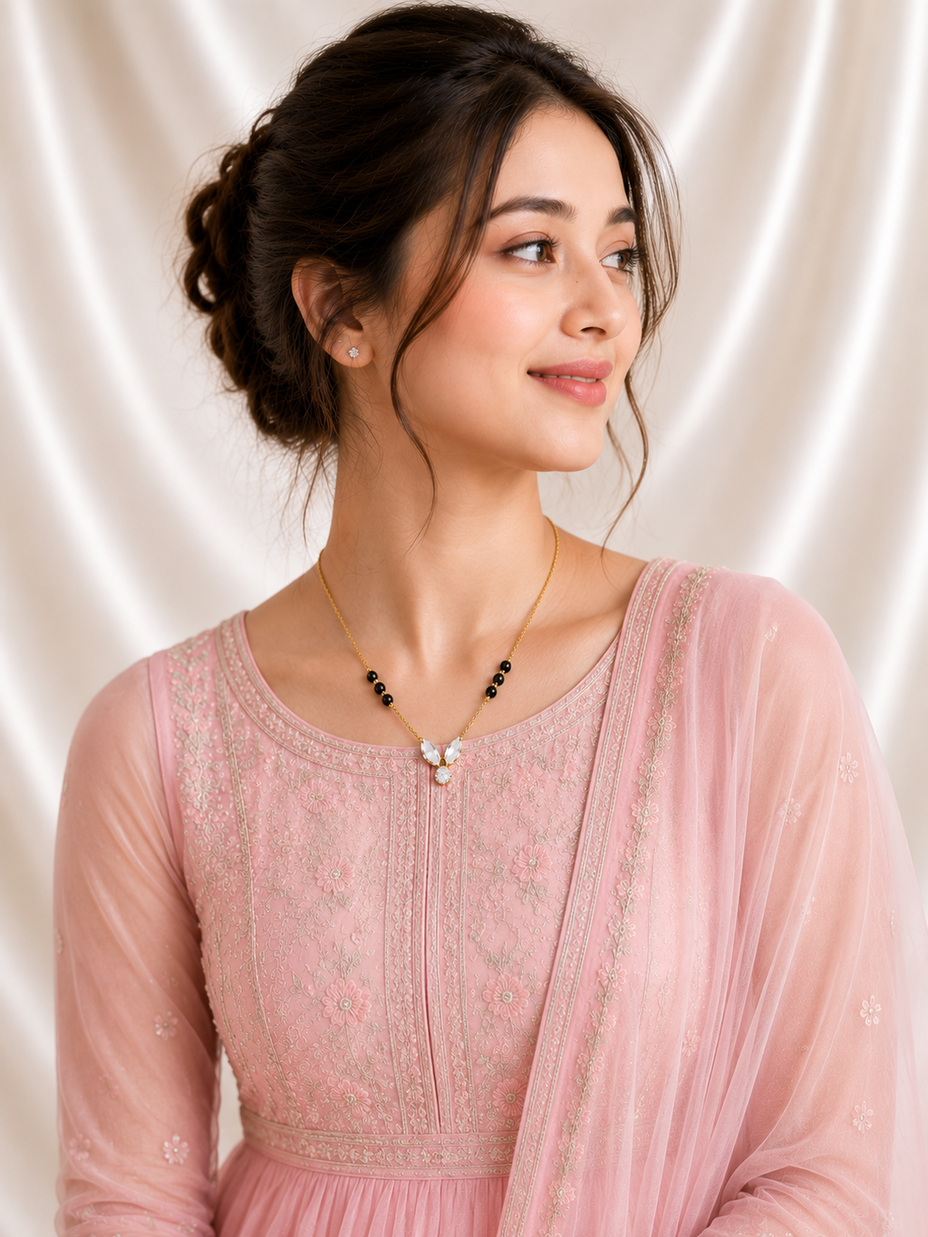 Triveni Mangalsutra | 18K Gold PVD Plated Stainless Steel | Zircon Pendant | Daily Wear