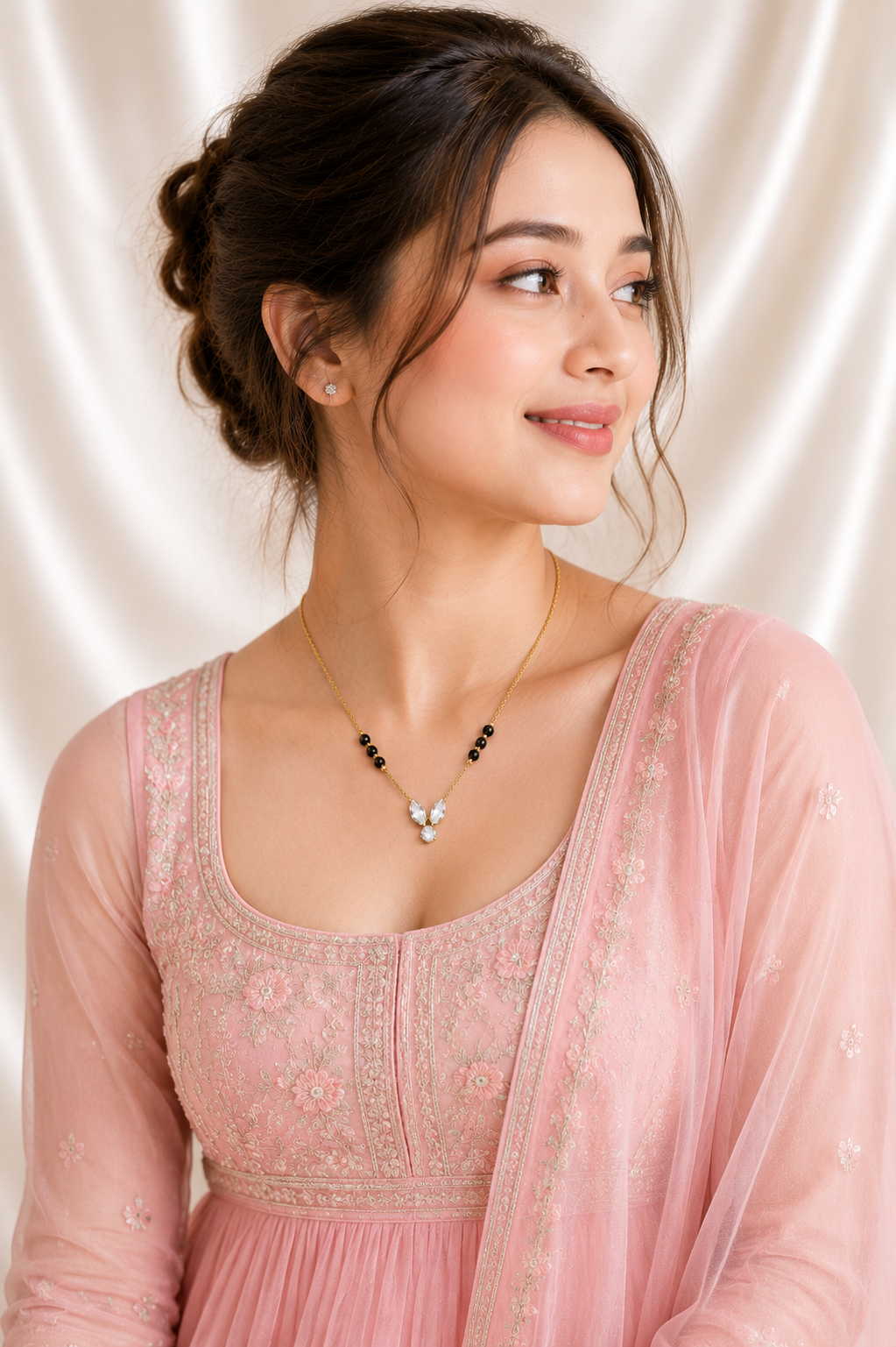 Triveni Mangalsutra | 18K Gold PVD Plated Stainless Steel | Zircon Pendant | Daily Wear
