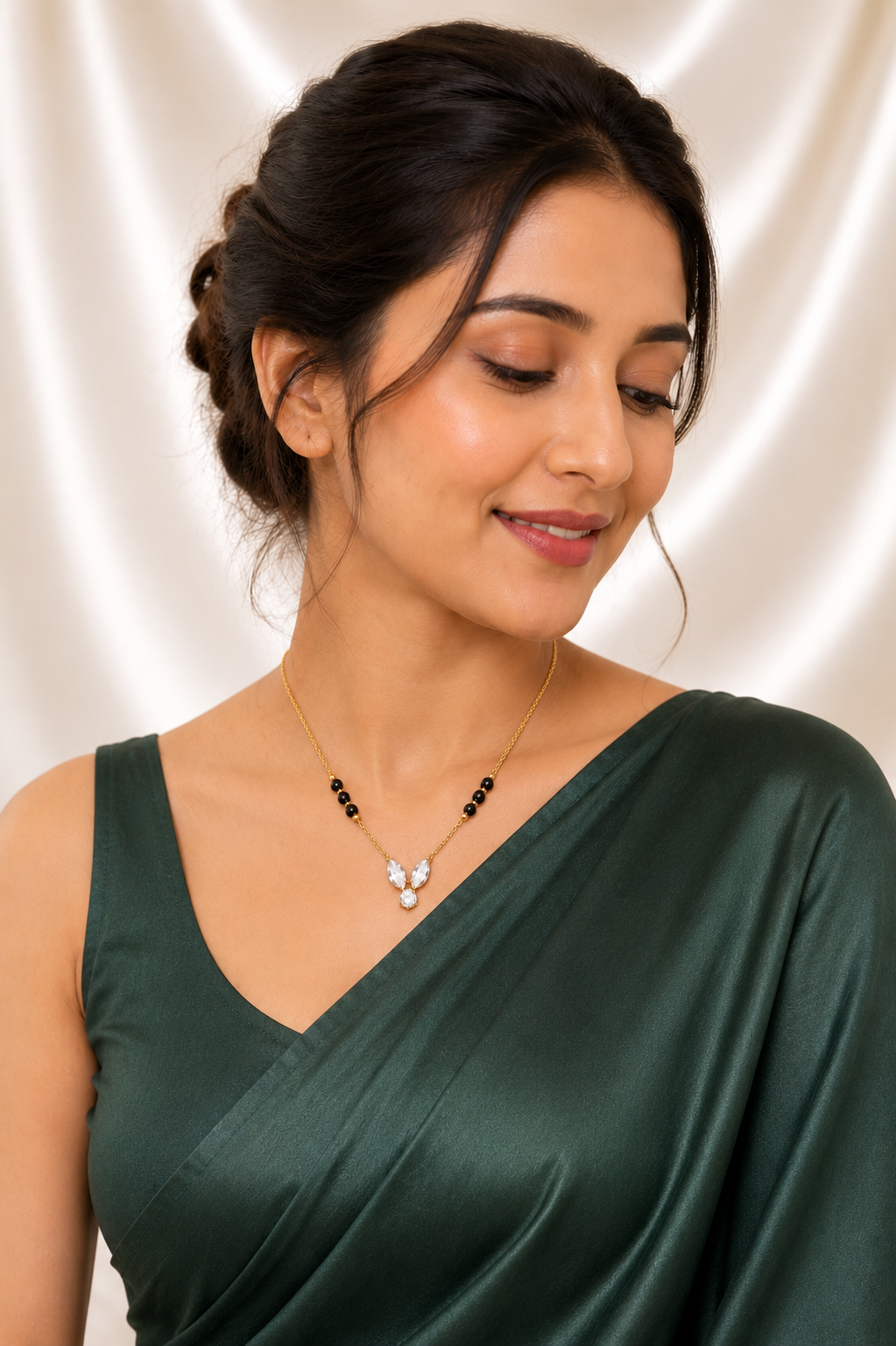 Triveni Mangalsutra | 18K Gold PVD Plated Stainless Steel | Zircon Pendant | Daily Wear