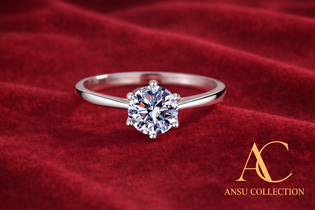 Minimalist 925 Sterling Silver Round Cubic Zirconia Solitaire Ring – Silver