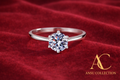 Minimalist 925 Sterling Silver Round Cubic Zirconia Solitaire Ring – Silver
