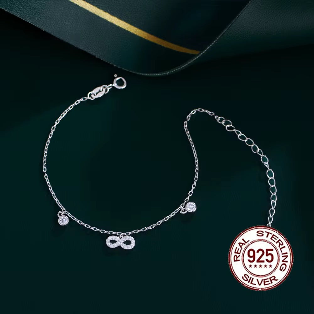 925 Sterling Silver Infinity Bracelet – Cubic Zirconia