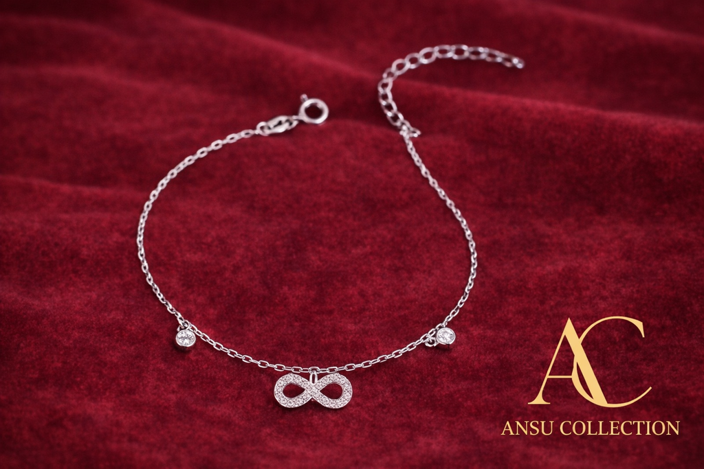 925 Sterling Silver Infinity Bracelet – Cubic Zirconia