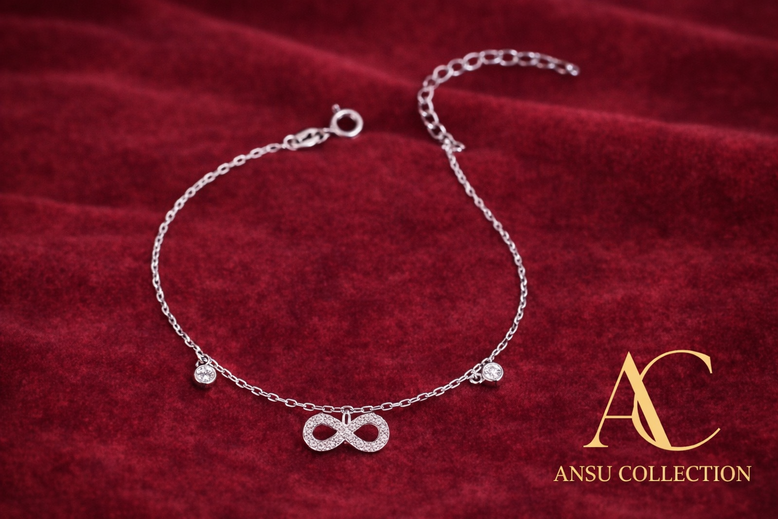 925 Sterling Silver Infinity Bracelet – Cubic Zirconia