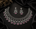Rajkumari Ruby AD Bridal Necklace & Earring Set