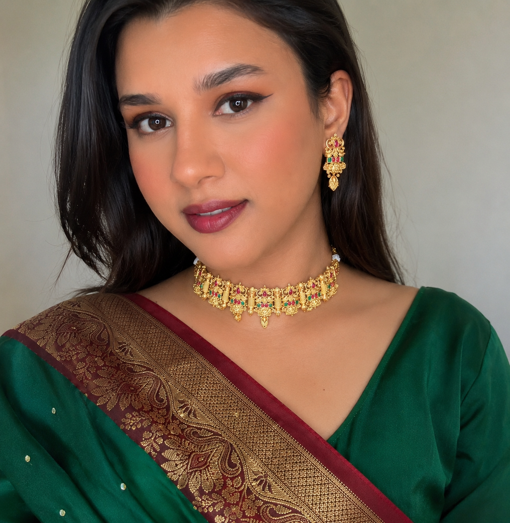 Traditional South Indian Temple Choker Set ✨