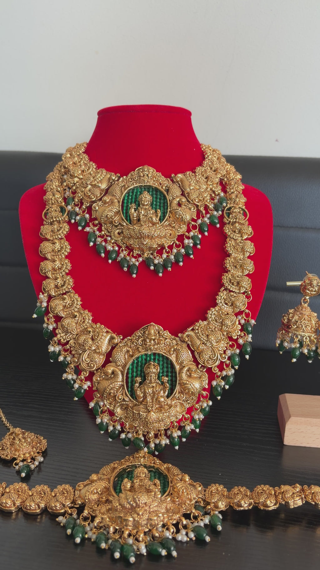 Luxury Temple Necklace Set with Waist Belt & Maang Tikka