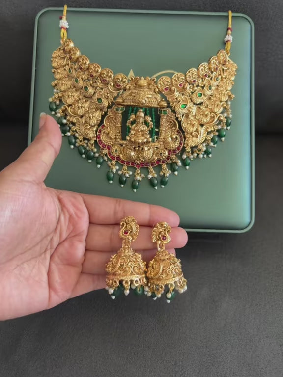Maya Temple Necklace & Earrings Set – Traditional Luxury
