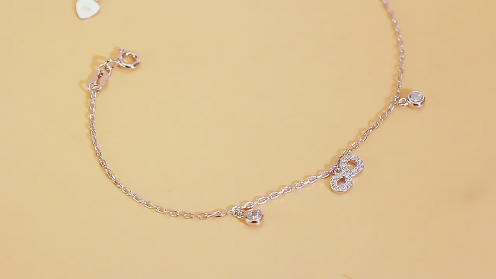 925 Sterling Silver Infinity Bracelet – Cubic Zirconia