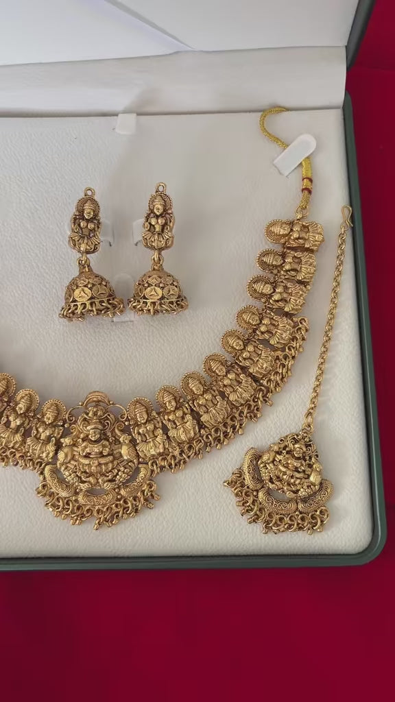 Saya Temple Necklace Set – Premium Gold Tone