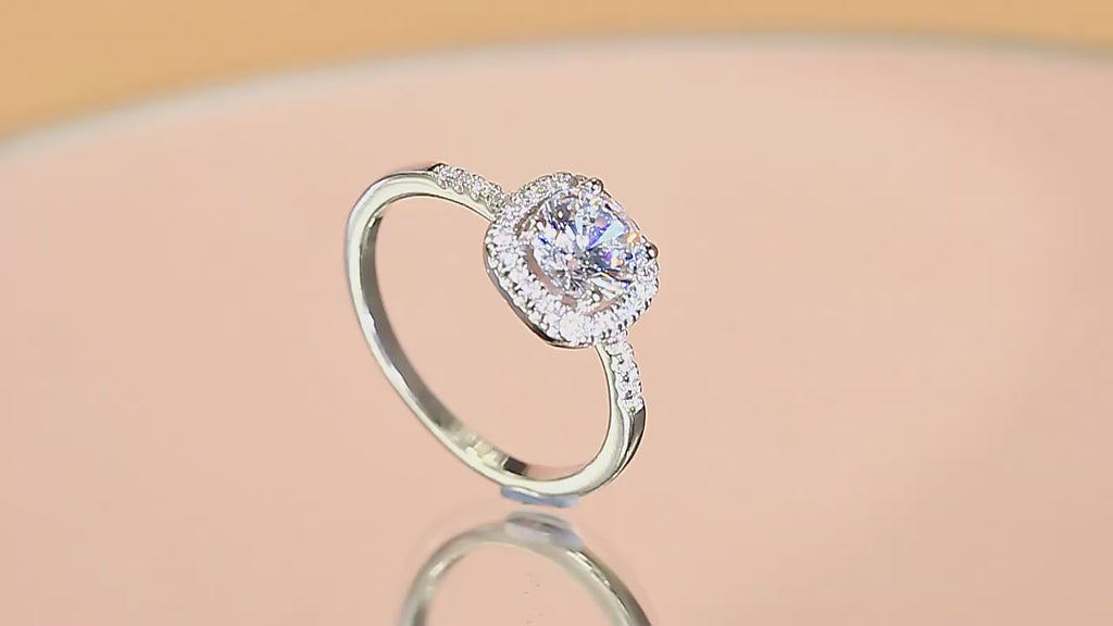 Sterling Silver Princess Cut Cubic Zirconia Ring