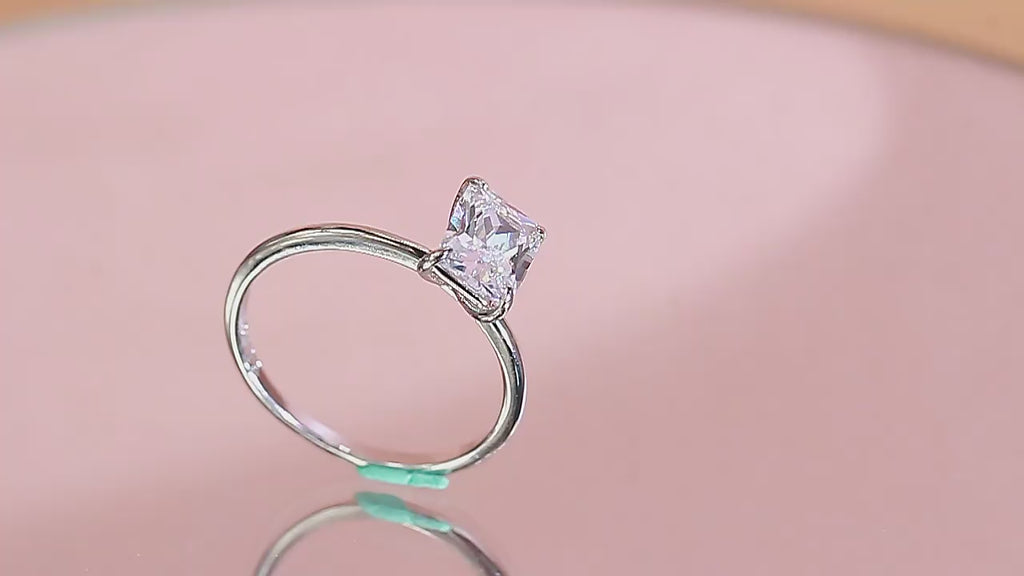 Emerald Cut 925 Sterling Silver CZ Ring – Timeless Rectangle Elegance