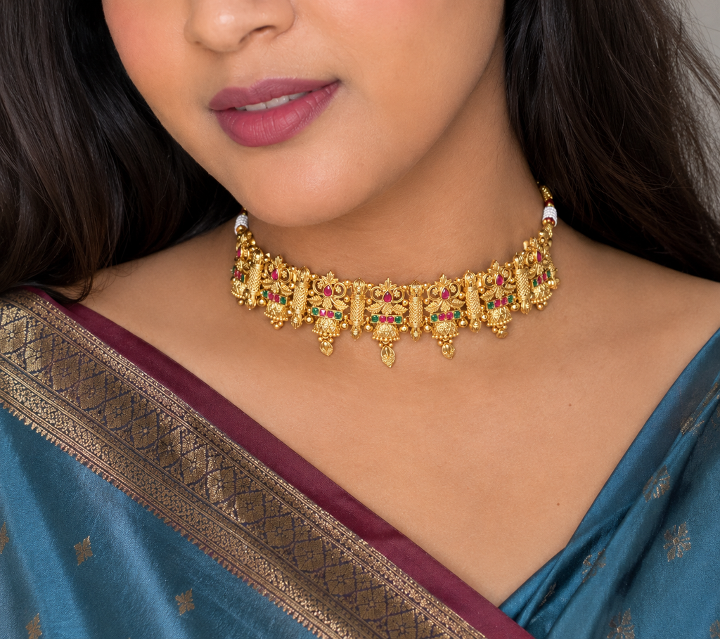 Traditional South Indian Temple Choker Set ✨
